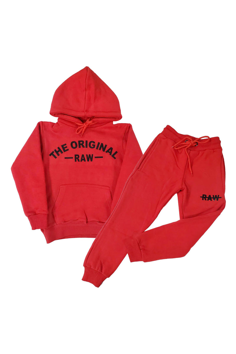 Kids The Original -RAW- Black Silicone Hoodie and Jogger Set