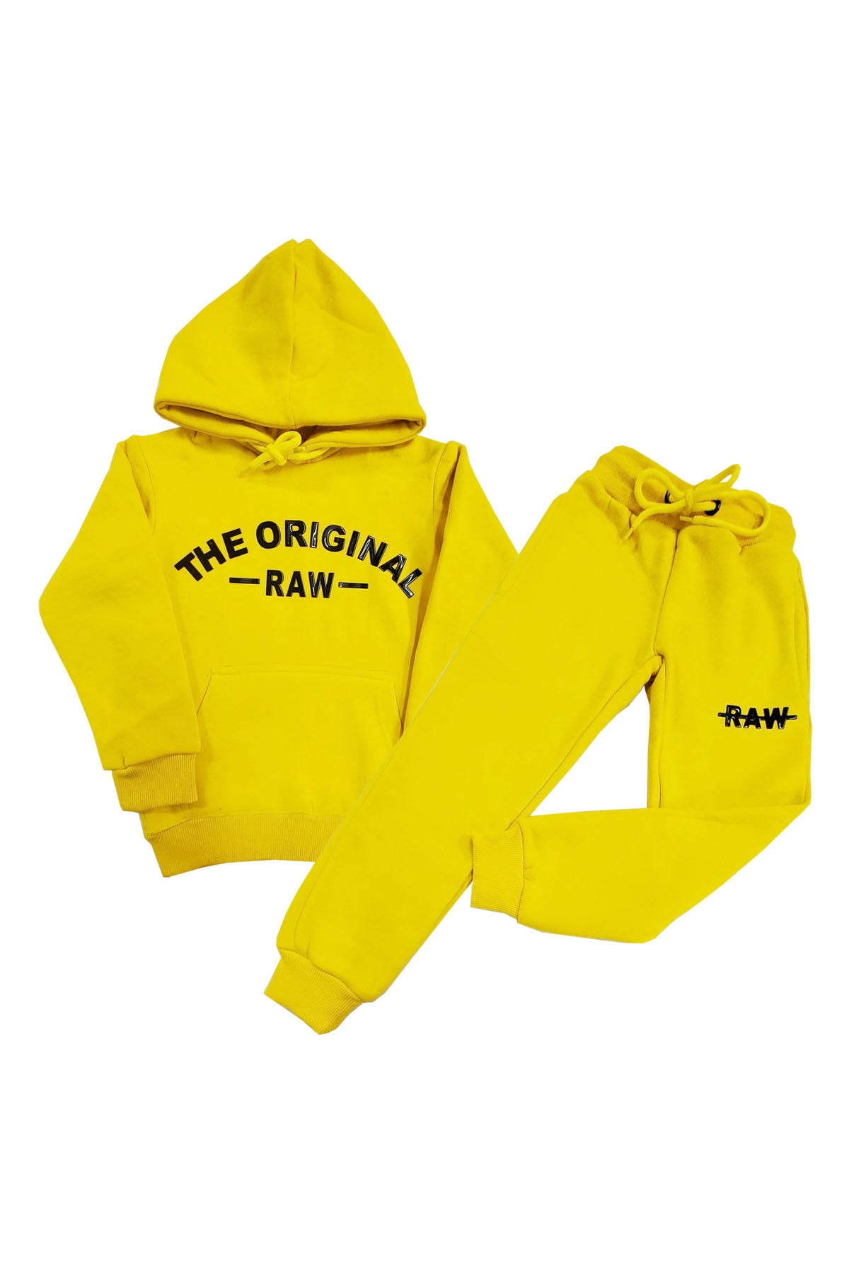 Kids The Original -RAW- Black Silicone Hoodie and Jogger Set