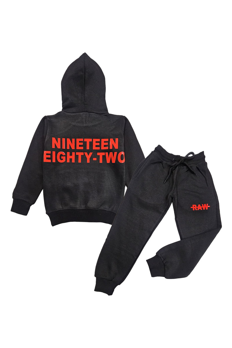 Kids The Original -RAW- Red Silicone Hoodie and Jogger Set