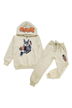 Kids Rabbit Chenille Hoodie and Jogger Set