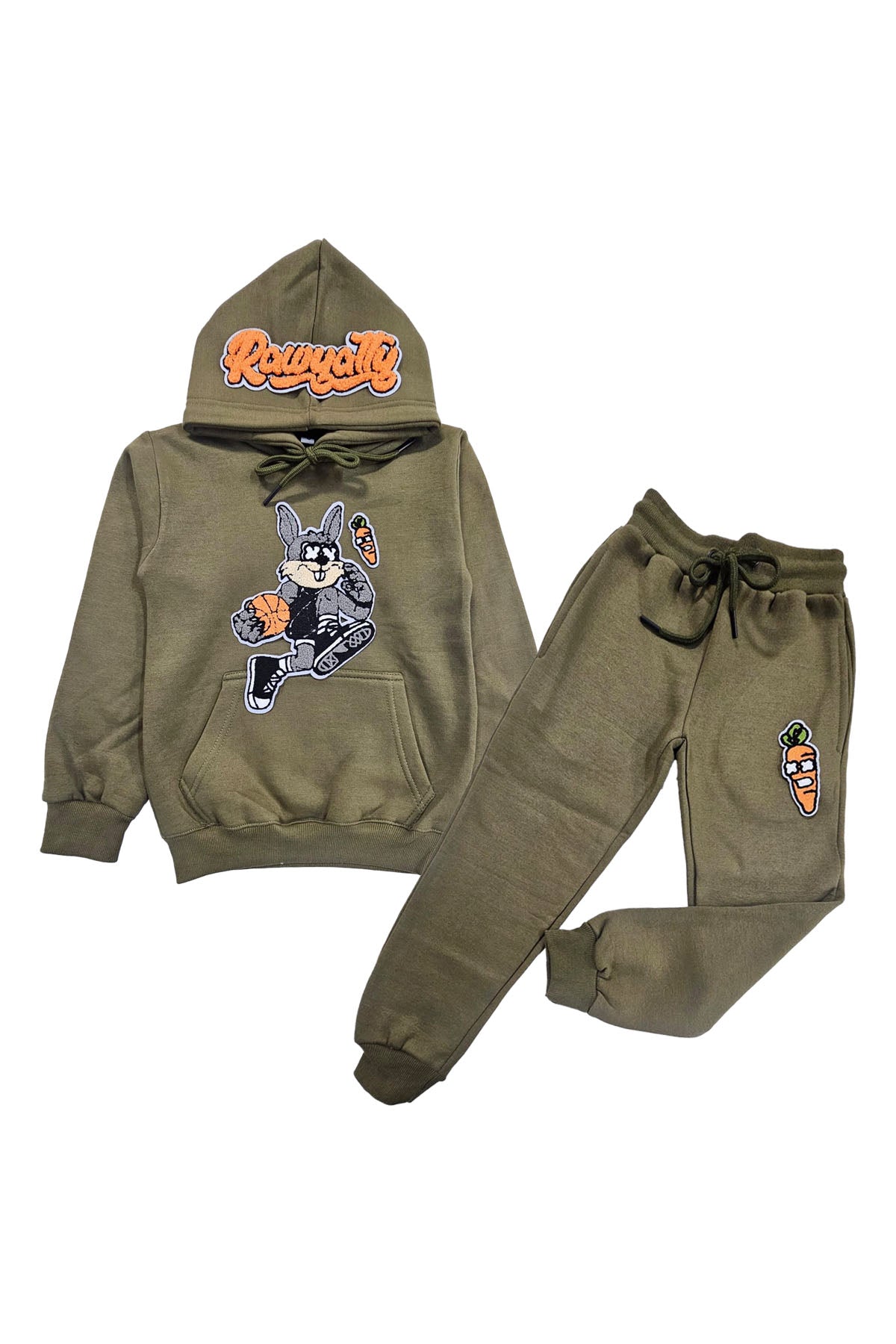 Kids Rabbit Chenille Hoodie and Jogger Set