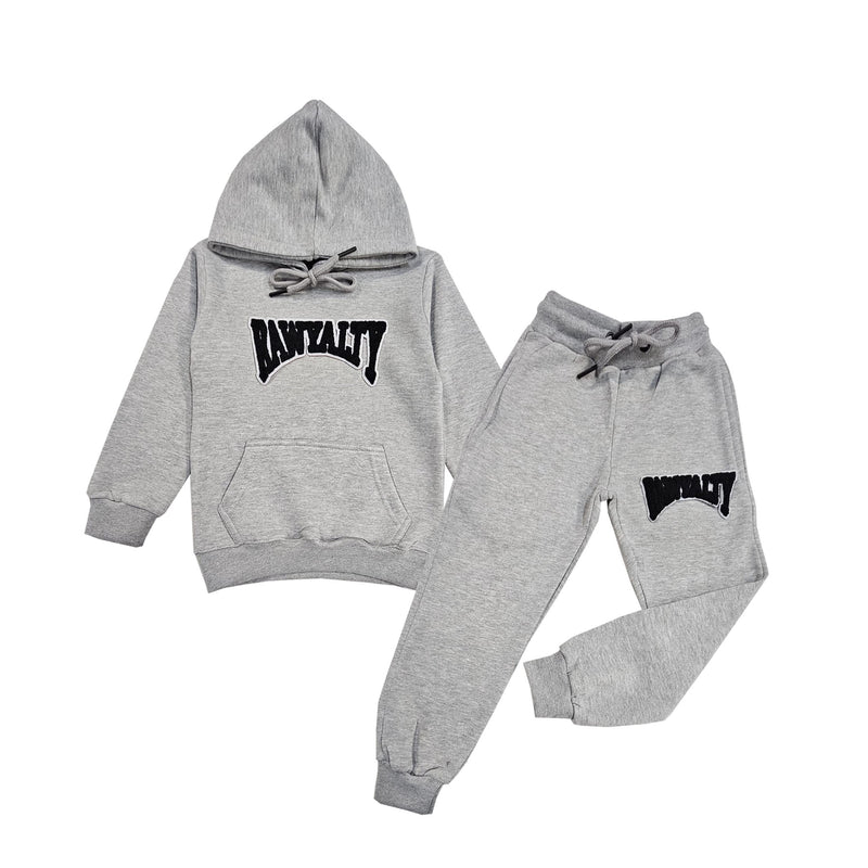 Kids Rawyalty Black Chenille Hoodie and Jogger Set