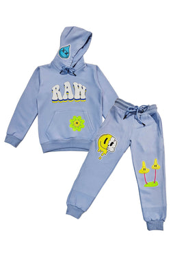 Kids Smiley Drip Puff Hoodie and Jogger Set