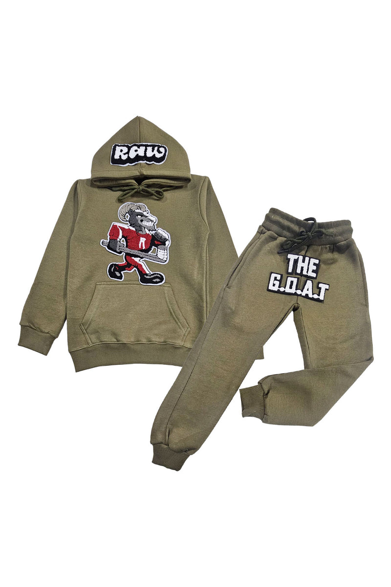 Kids The GOAT Chenille Hoodie and Jogger Set