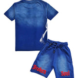 Kids Broken Soul Try Me Chenille T-Shirt and Cotton Shorts Set