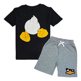 Kids Duck Chenille T-Shirt and Cotton Shorts Set