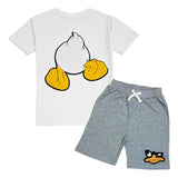 Kids Duck Chenille T-Shirt and Cotton Shorts Set