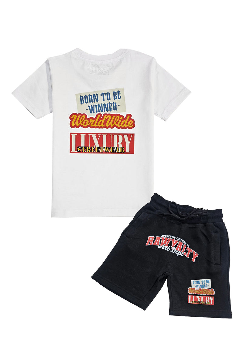 Kids Luxury Streetwear T-Shirt and Cotton Shorts Set