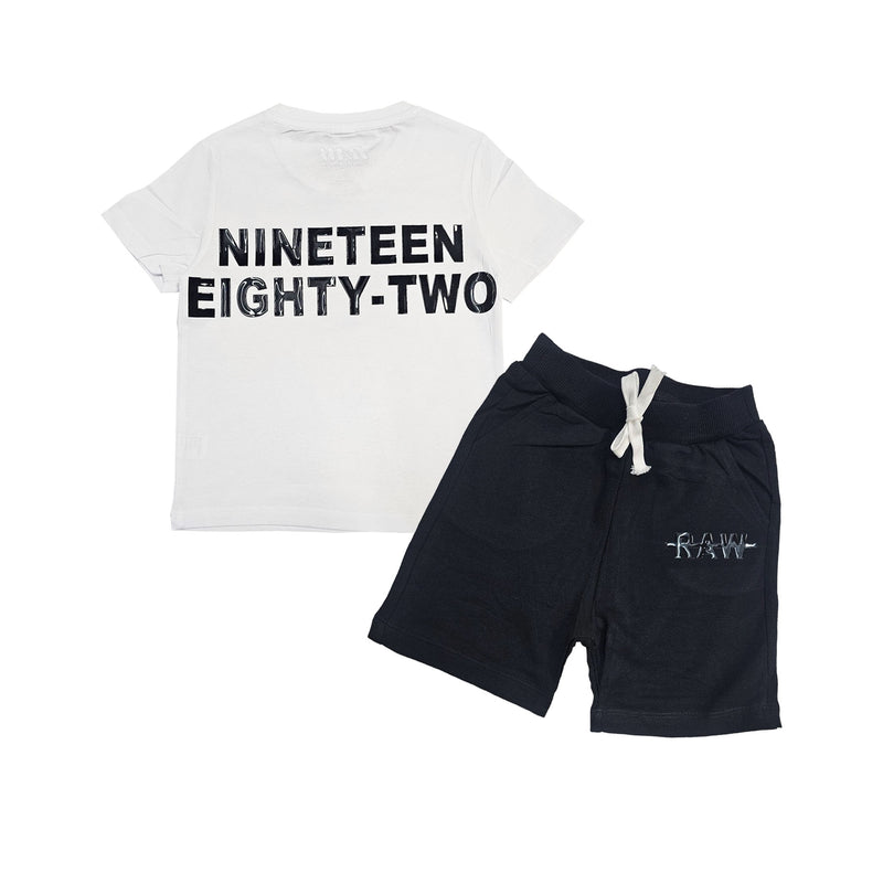 Kids The Original -RAW- Black Silicone T-Shirt and Cotton Shorts Set