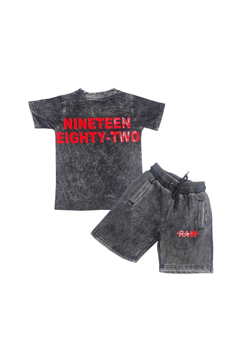 Kids The Original -RAW- Red Silicone T-Shirts and Cotton Shorts Set