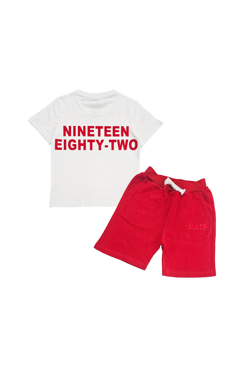 Kids The Original -RAW- Red Silicone T-Shirts and Cotton Shorts Set
