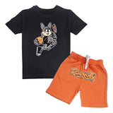 Kids Rabbit Chenille T-Shirt and Cotton Shorts Set