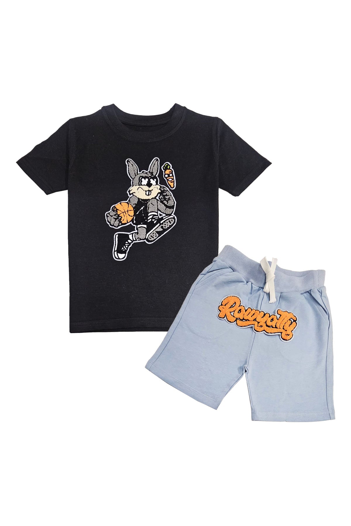 Kids Rabbit Chenille T-Shirt and Cotton Shorts Set