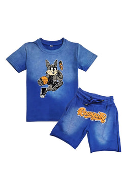 Kids Rabbit Chenille T-Shirts and Cotton Shorts Set
