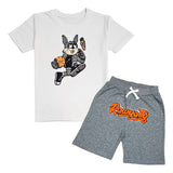 Kids Rabbit Chenille T-Shirt and Cotton Shorts Set