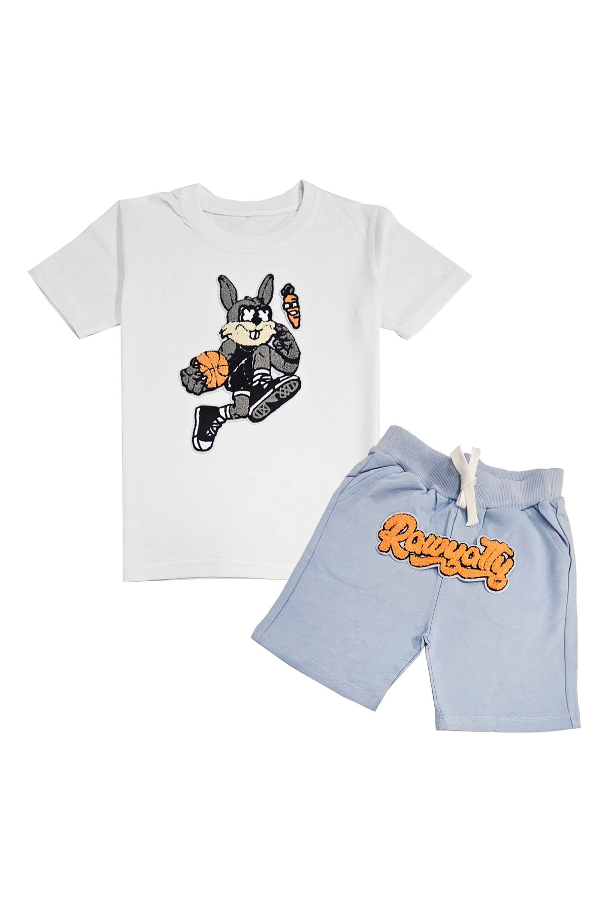 Kids Rabbit Chenille T-Shirt and Cotton Shorts Set