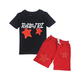 Kids RAW JRZ 3D Embroidery T-Shirt and Cotton Shorts Set