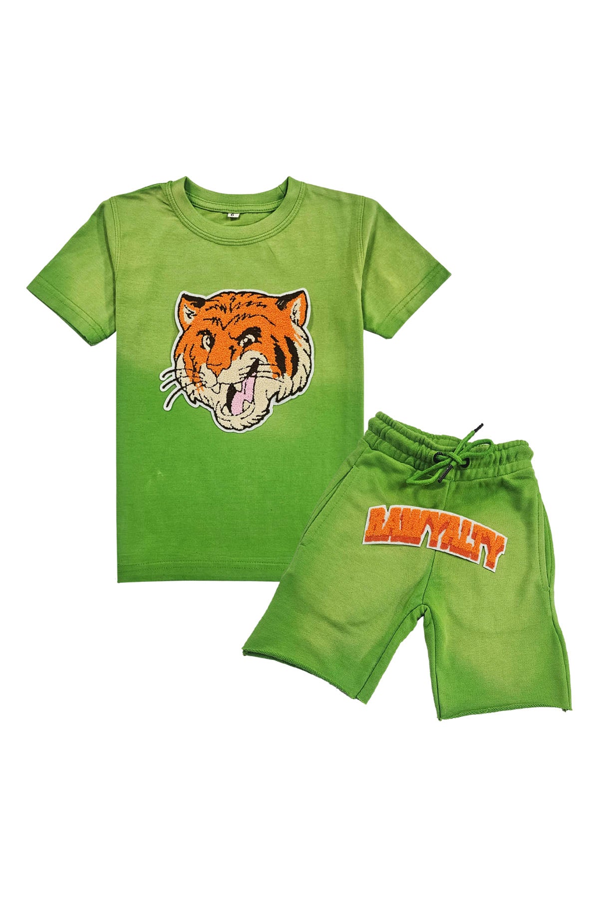 Kids Rawyalty Tiger Chenille T-Shirts and Cotton Shorts Set