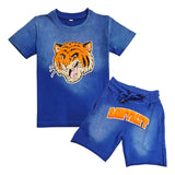 Kids Rawyalty Tiger Chenille T-Shirts and Cotton Shorts Set