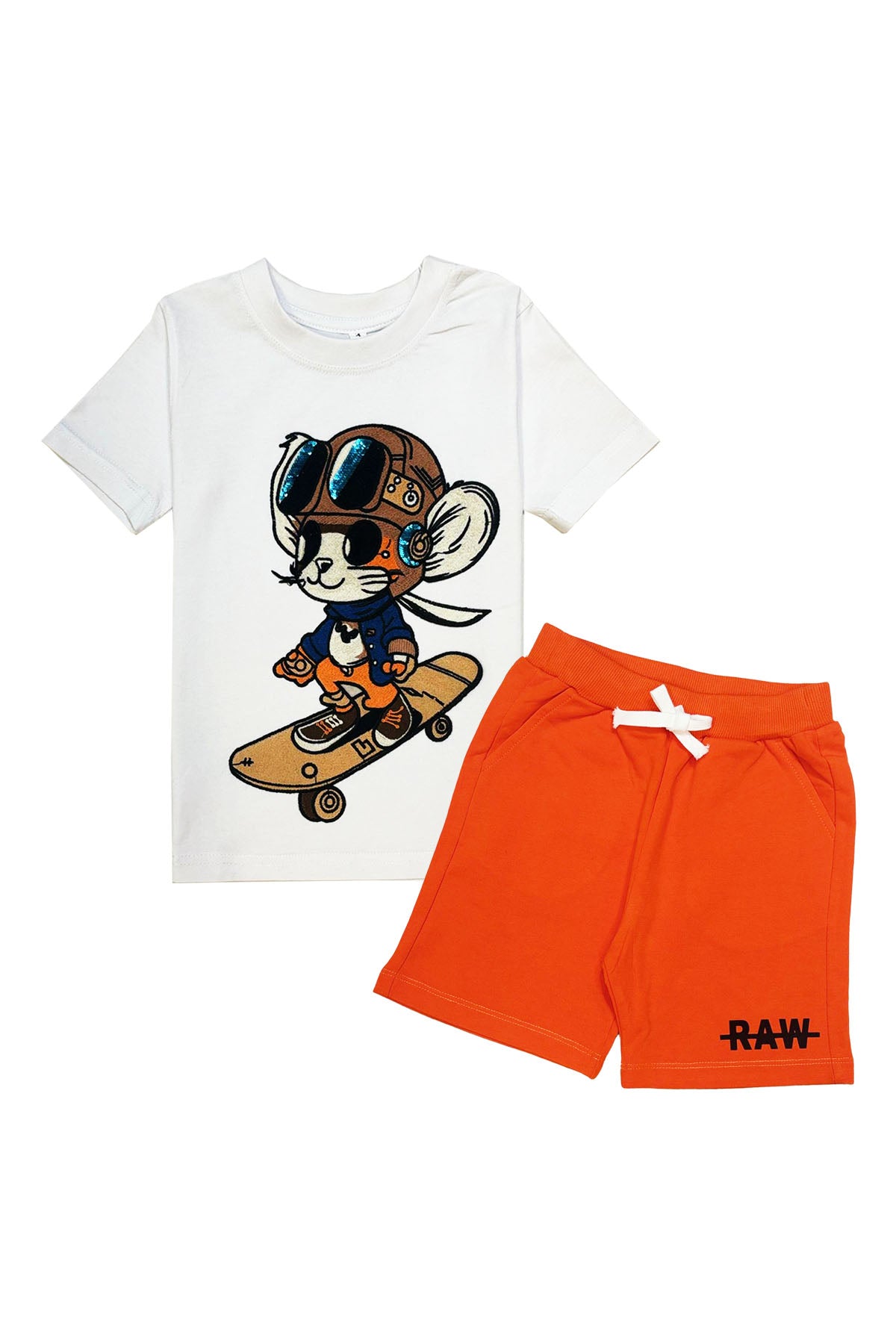 Kids Skate Boy T-Shirt and Cotton Shorts Set