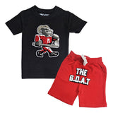 Kids The GOAT Chenille T-Shirt and Cotton Shorts Set
