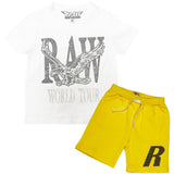 Kids RAW World Tour Black Bling Crew Neck T-Shirt and RAW Wing Black Bling Cotton Shorts Set