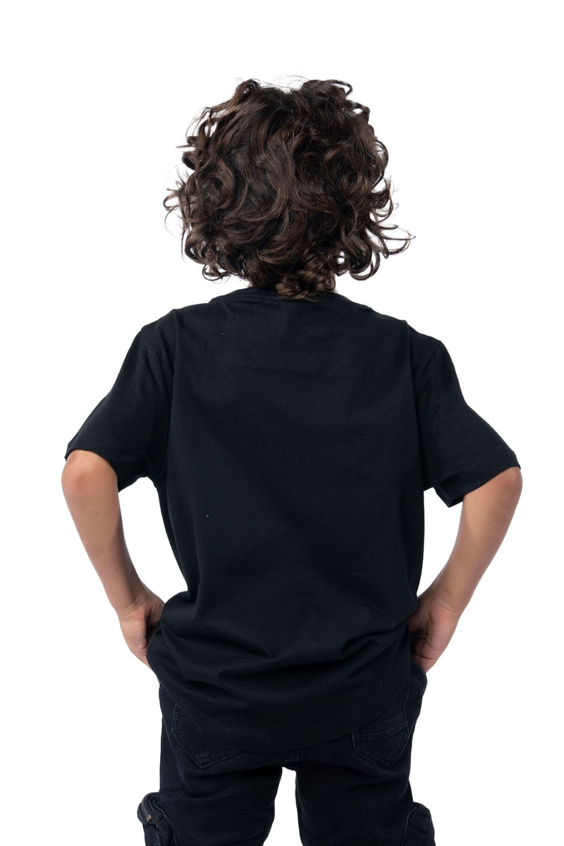 Kids 005 RAW Black 3D Embroidery T-Shirt