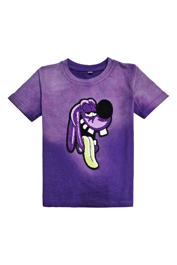 Kids Anti Social Purple Chenille T-Shirt