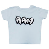 Kids RAW Drip White Chenille Crew Neck T-Shirt