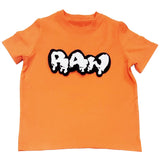 Kids RAW Drip White Chenille Crew Neck T-Shirt