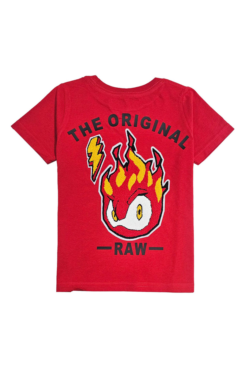 Kids The Original RAW Black Flame Silicone Chenille T-Shirt
