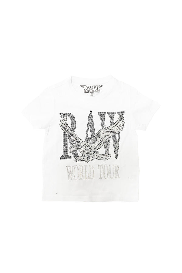 Kids RAW World Tour Black Bling Crew Neck T-Shirt