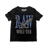 Kids RAW World Tour Light Blue Bling Crew Neck T-Shirt