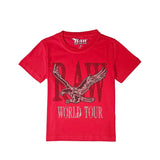 Kids RAW World Tour Red Bling Crew Neck T-Shirt