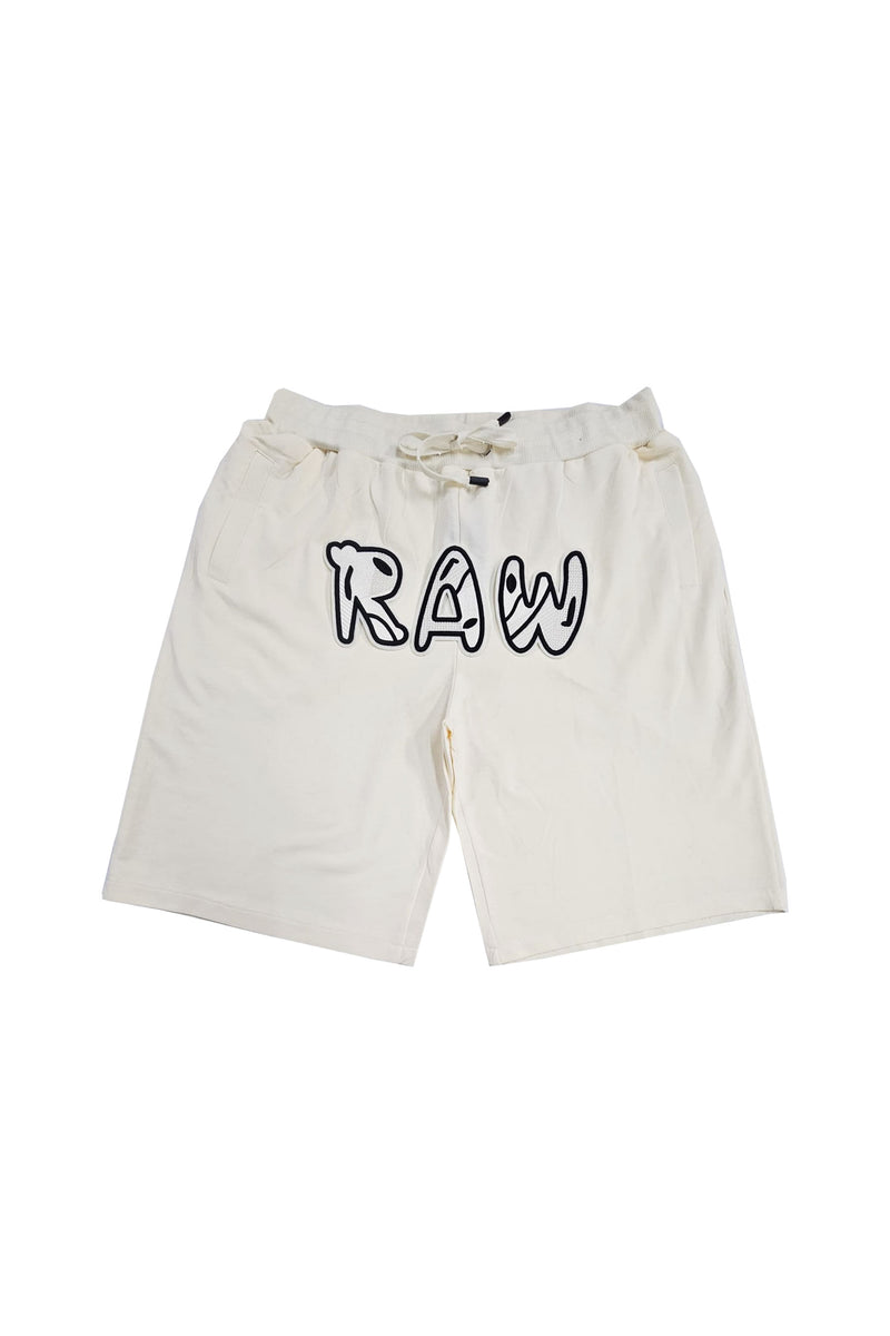 Men 003 RAW Black/White 3D Embroidery Shorts