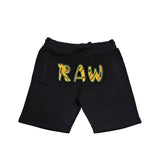 Men 003 RAW Green/Yellow 3D Embroidery Shorts