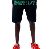 Men 004 RAWYALTY Green 3D Embroidery Shorts