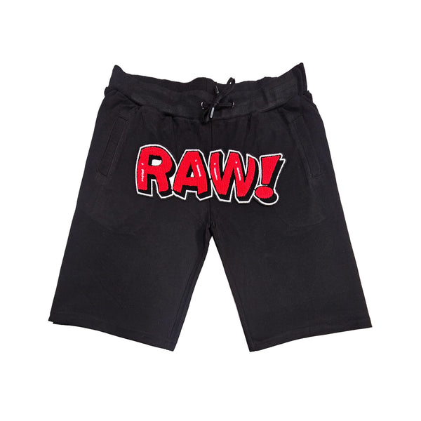 Men 006 RAW Bubble Red Chenille Cotton Shorts