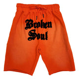 Men Broken Soul Black Chenille Cotton Shorts