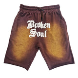 Men Broken Soul Cream Chenille Cotton Shorts