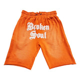 Men Broken Soul Cream Chenille Cotton Shorts