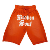Men Broken Soul White Chenille Cotton Shorts