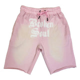 Men Broken Soul White Chenille Cotton Shorts