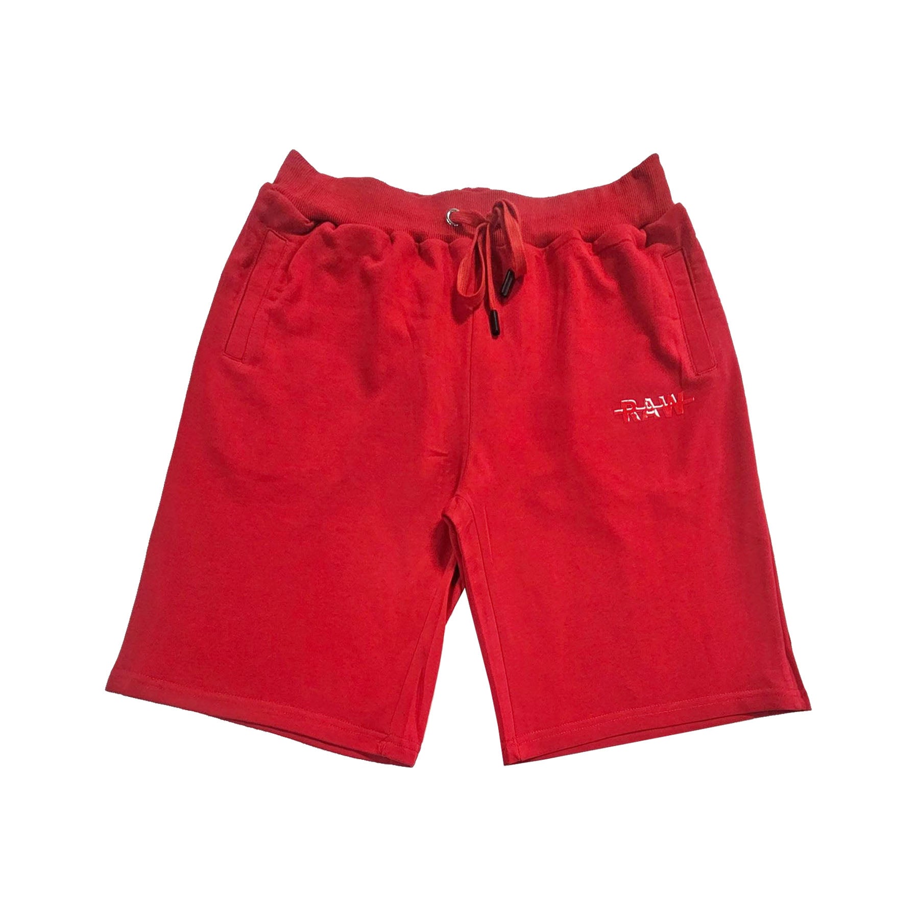 Men The Original -RAW- Red Silicone Cotton Shorts - Rawyalty Clothing