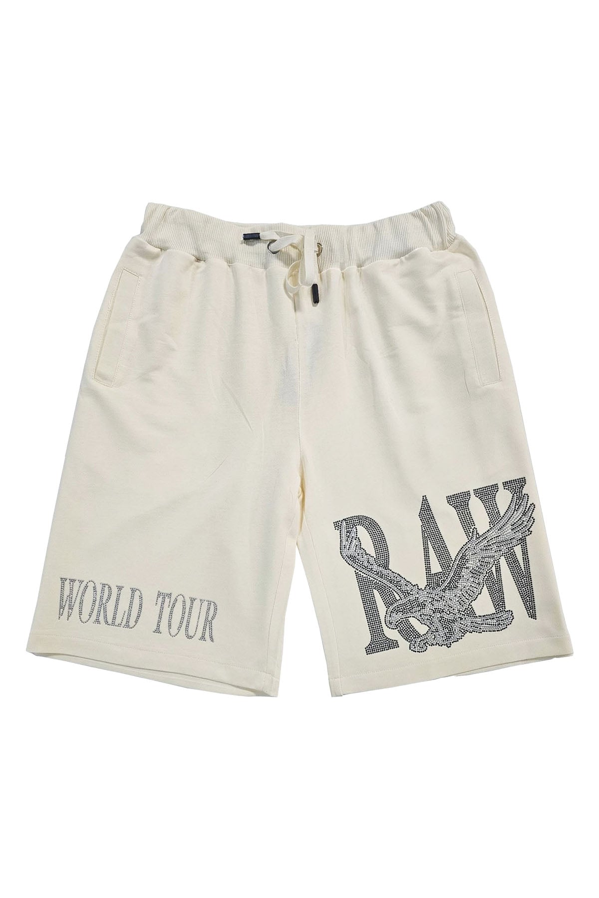 Men RAW World Tour Black Bling Cotton Shorts