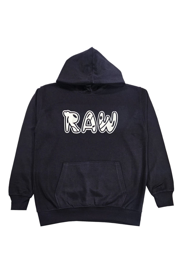 Men 003 RAW Black/White 3D Embroidery Hoodie