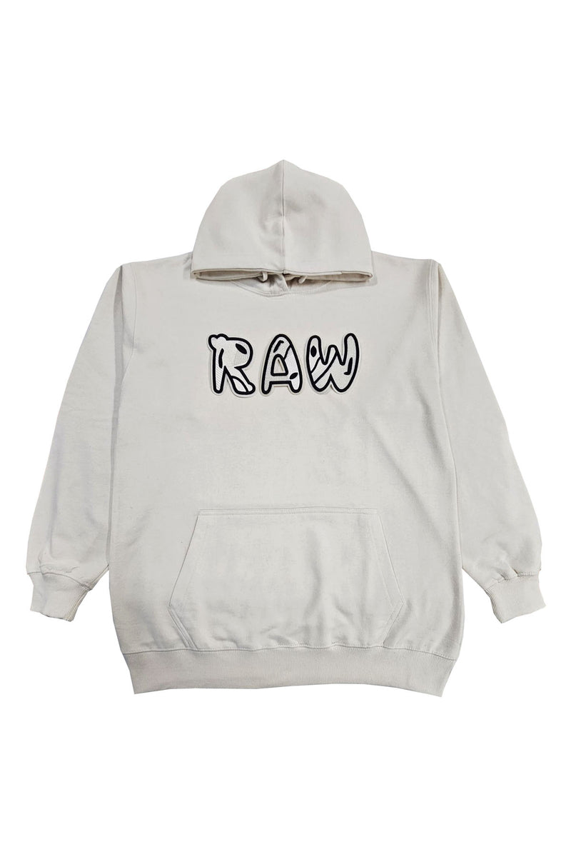 Men 003 RAW Black/White 3D Embroidery Hoodie