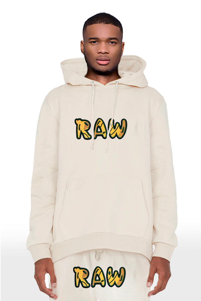 Men 003 RAW Green/Yellow 3D Embroidery Hoodie