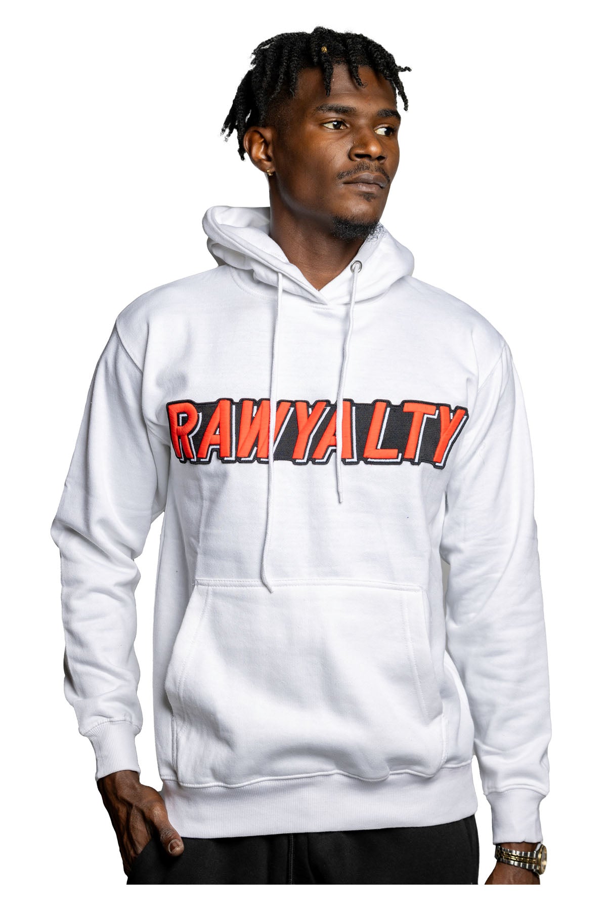 Men 004 RAWYALTY Red 3D Embroidery Hoodie