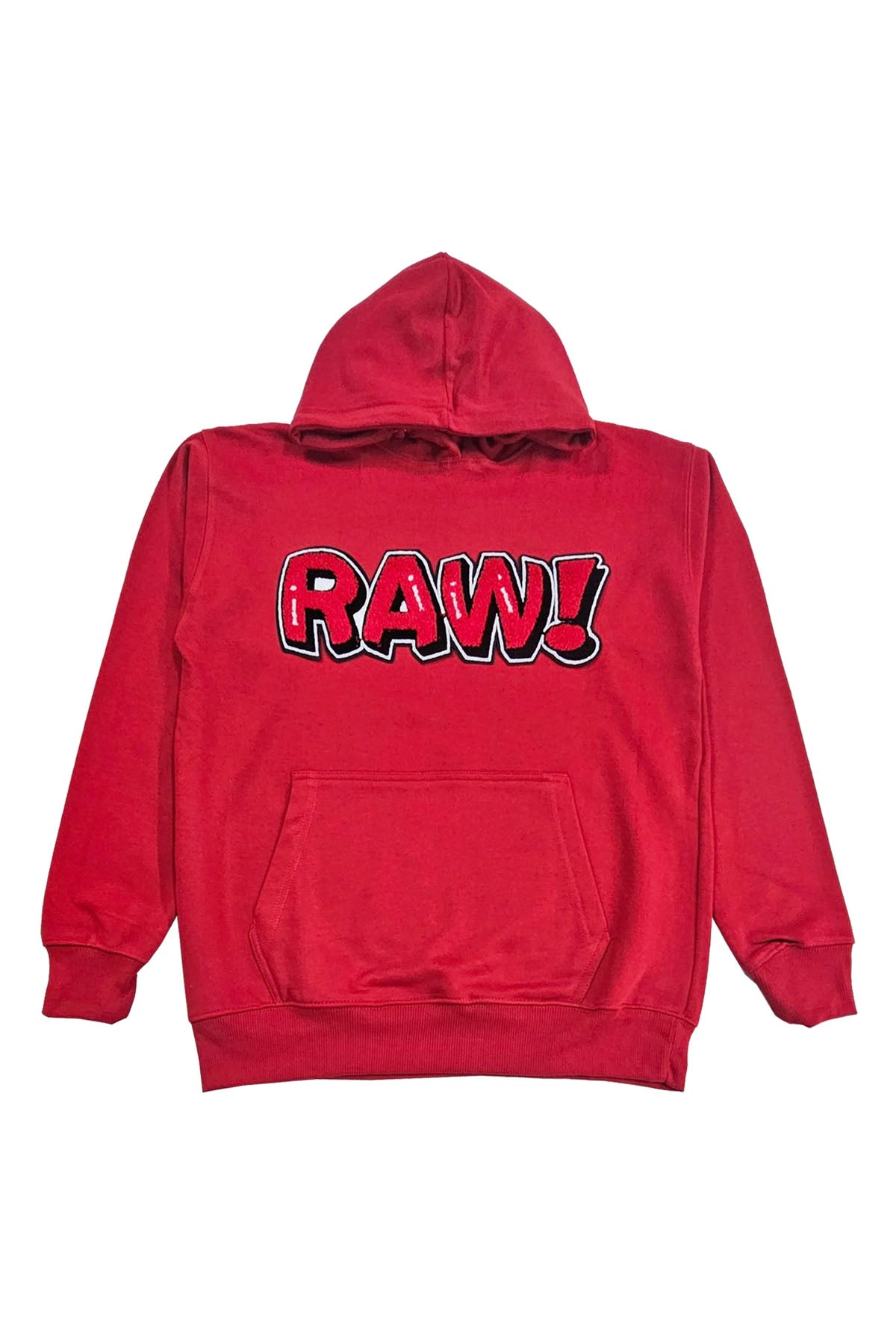 Men 006 RAW Bubble Red Chenille Hoodie